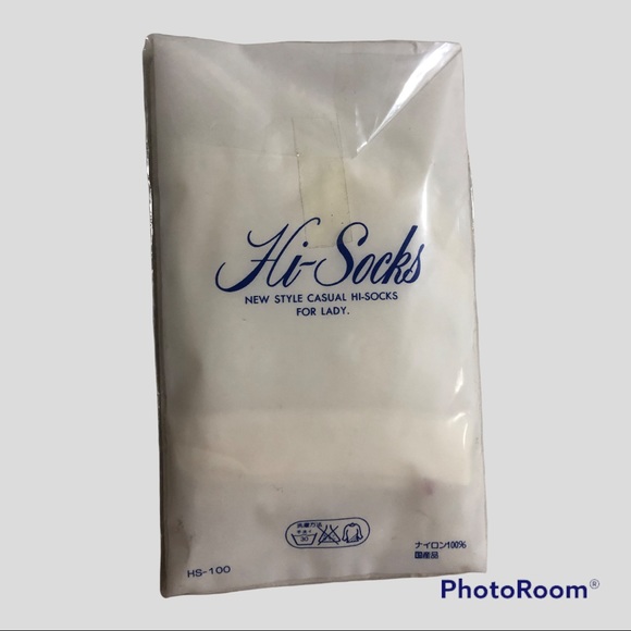 (218) White Little Bow Tie Design Knee High Tights - Picture 3 of 3